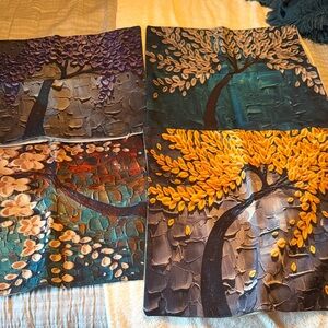 Colorful Tree Art Tapestry Set